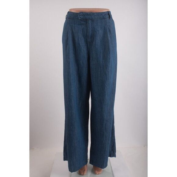 Zara Womans Jeans Size US 8 EU 40 Blue Denim High Waist Wide Leg 7484/159 NWT - Picture 2 of 9